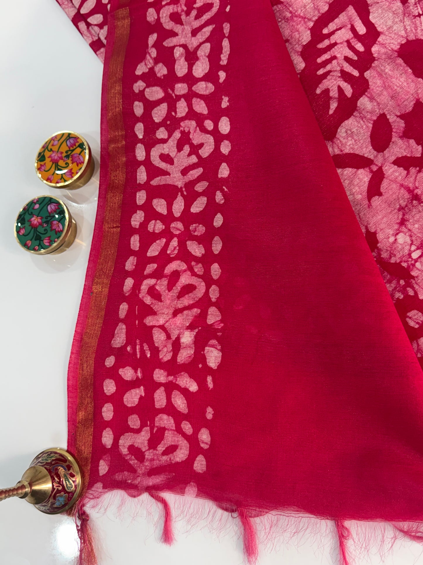 Cotton Linen Batik Saree
