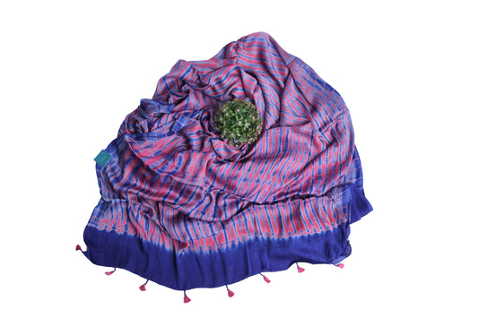 Gulabi Tarang - Tie and Dye Modal Silk Saree