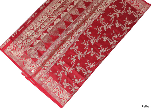 Laal Jaal Katan Silk Saree