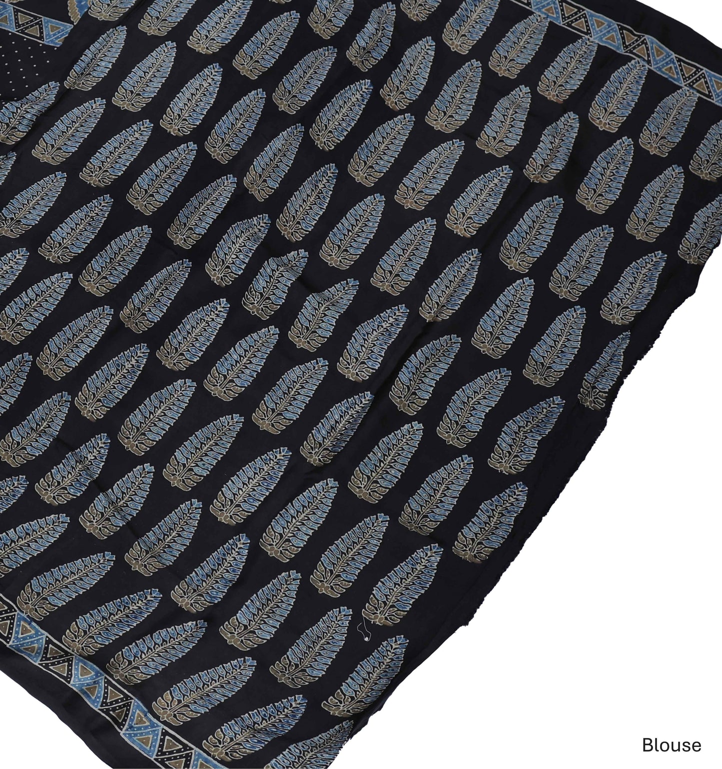 Pure Modal Silk Handblock Ajrakh Saree