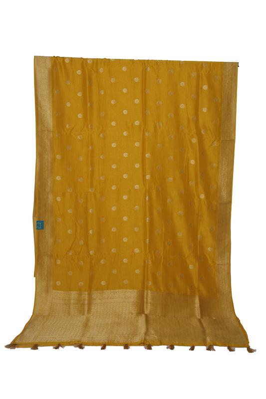 Chandbutti Haldi Crepe Silk Saree