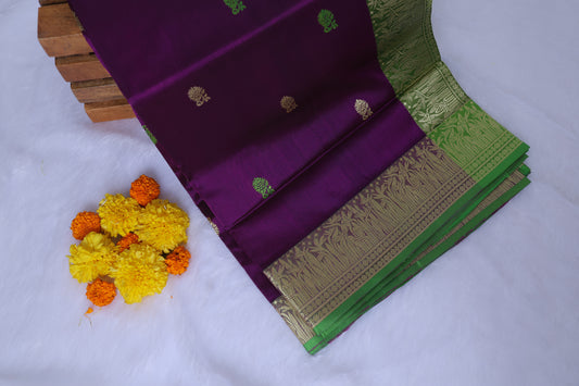 Vandana Purple Pure Silk Saree