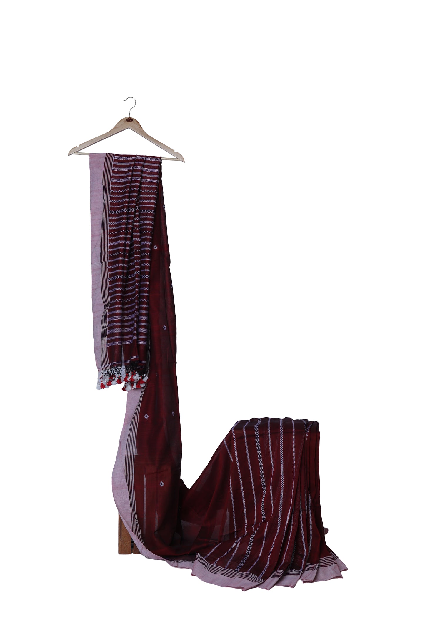 Maroon Mist Pure Cotton Saree