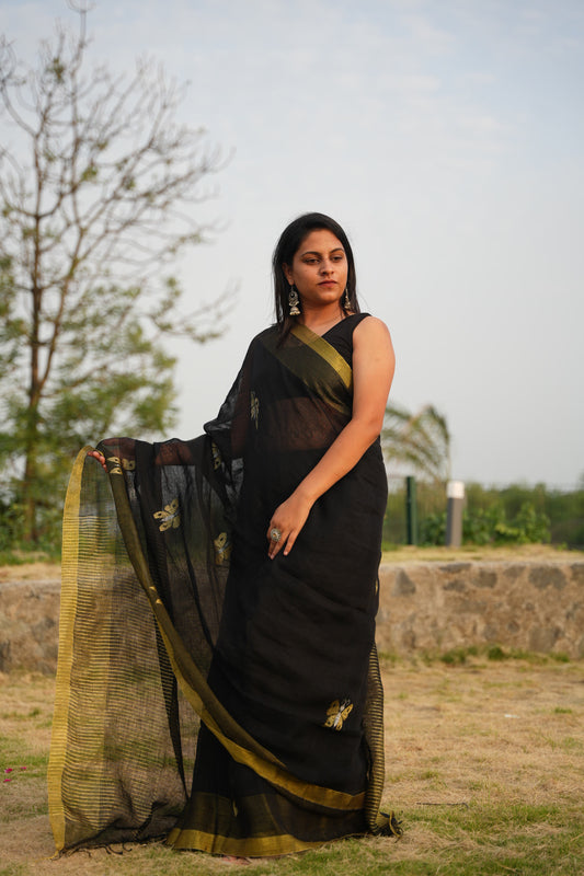 Handloom Pure Linen Saree