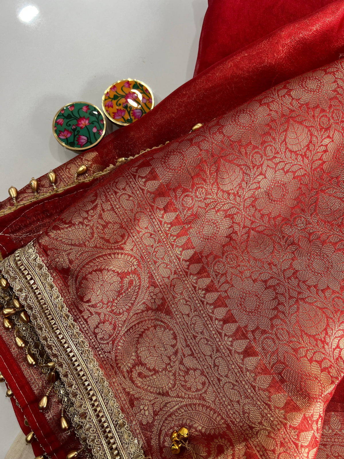 Most Trending Banarasi Tissue Silk Ghungroo Saree