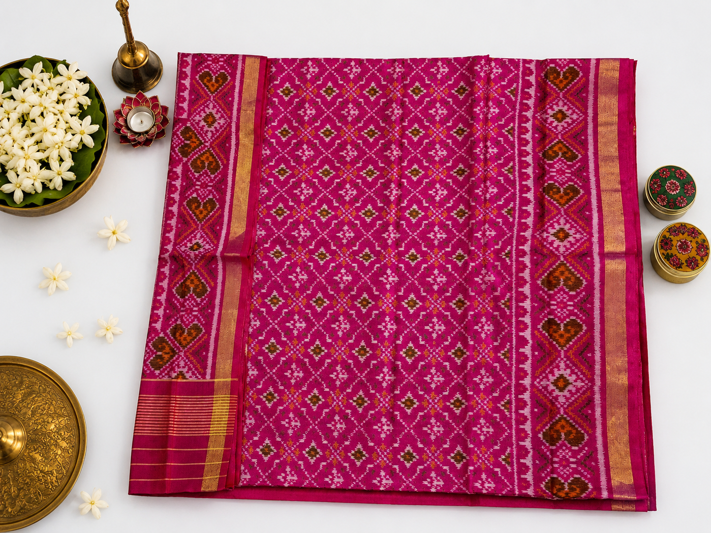 Rani - Pure Single Ikkat Patola Silk Saree