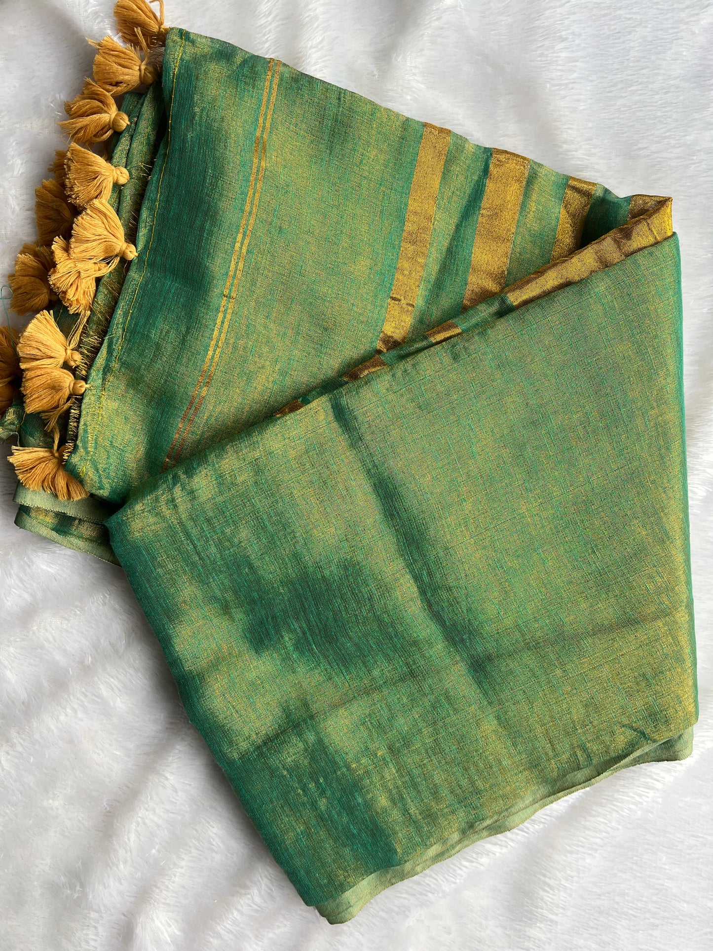 Pista Sheen Tissue Saree