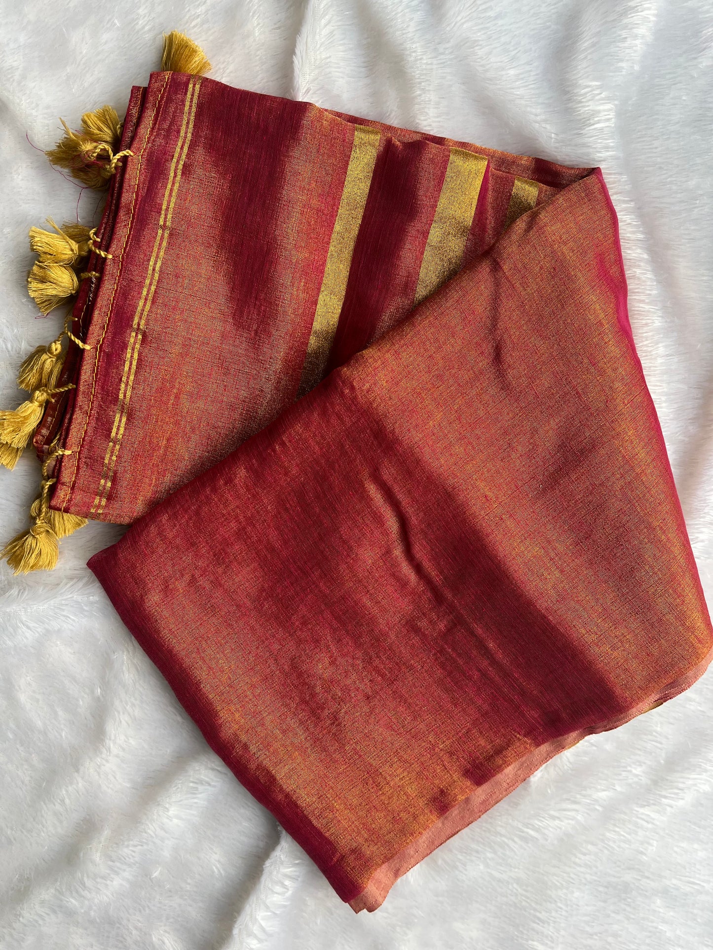 Kesar Flame Tissue Saree