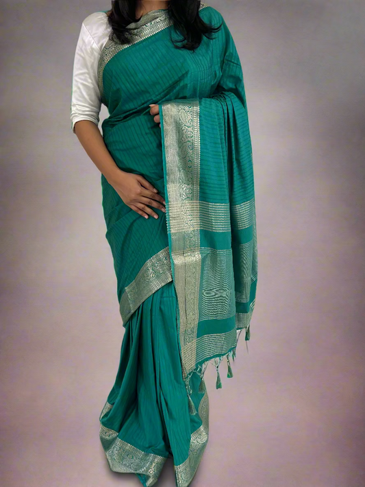 Hariyali Semi Crepe Silk Saree