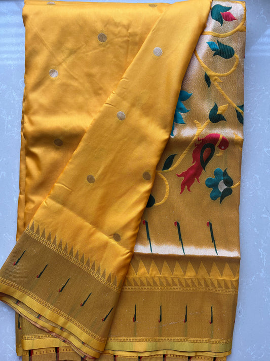 Polka Dot Soft Silk Paithani Saree