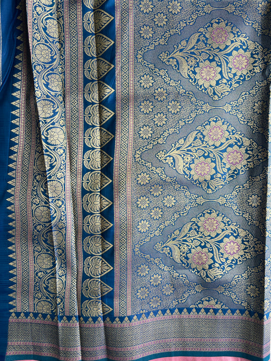 Pink Festive Crepe Silk Saree