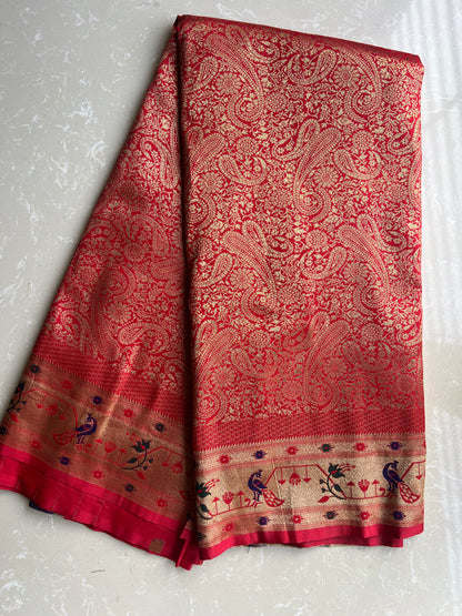 Kalyani  Brocade Soft Silk Saree With Paithani Pallu