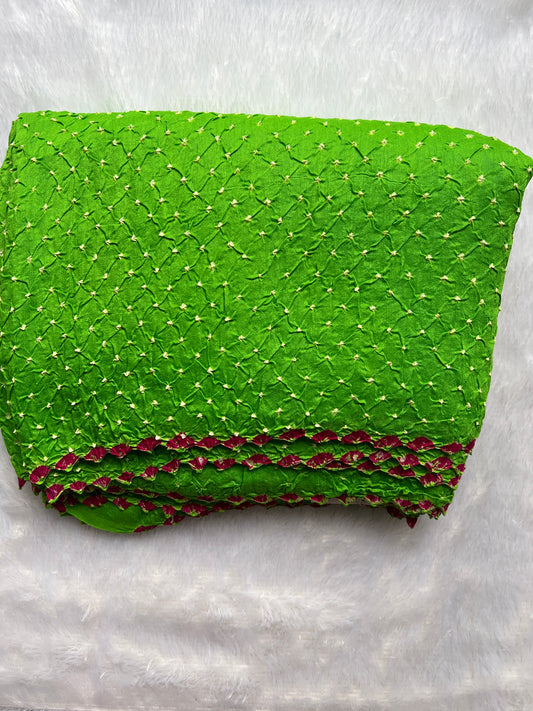 Pure Munga Silk Bandhni saree