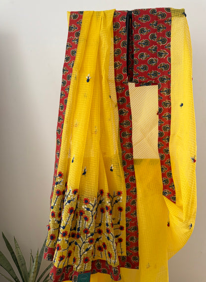 Pure Cotton Resham Kota Saree with Bullion Work