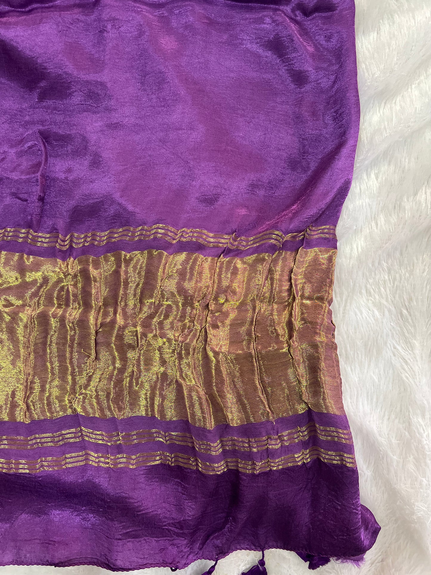 Plain Modal Silk Saree with Lagdi Patta – Soft Elegance