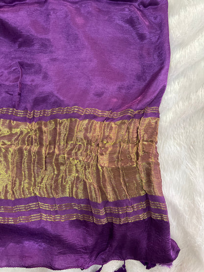 Plain Modal Silk Saree with Lagdi Patta – Soft Elegance