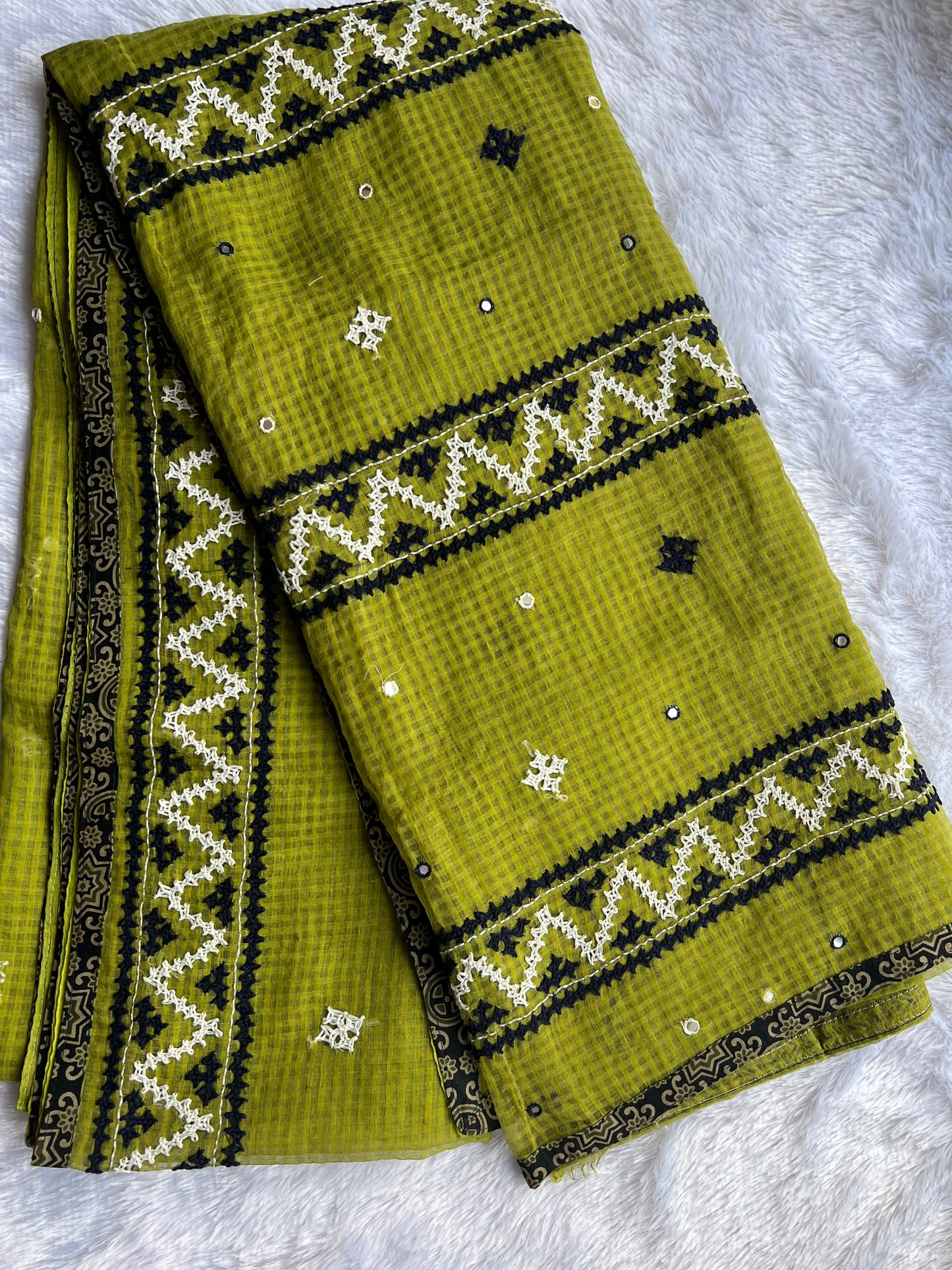 Pure Cotton Resham Kota Saree with Hand Work