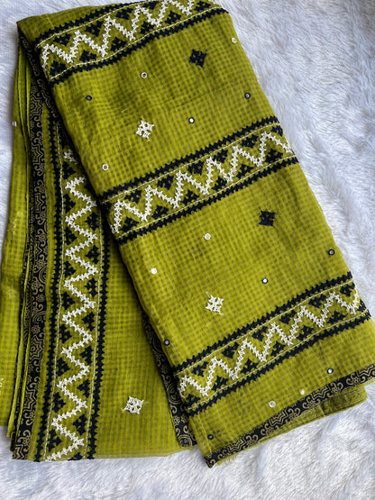 Pure Cotton Resham Kota Saree with Hand Work