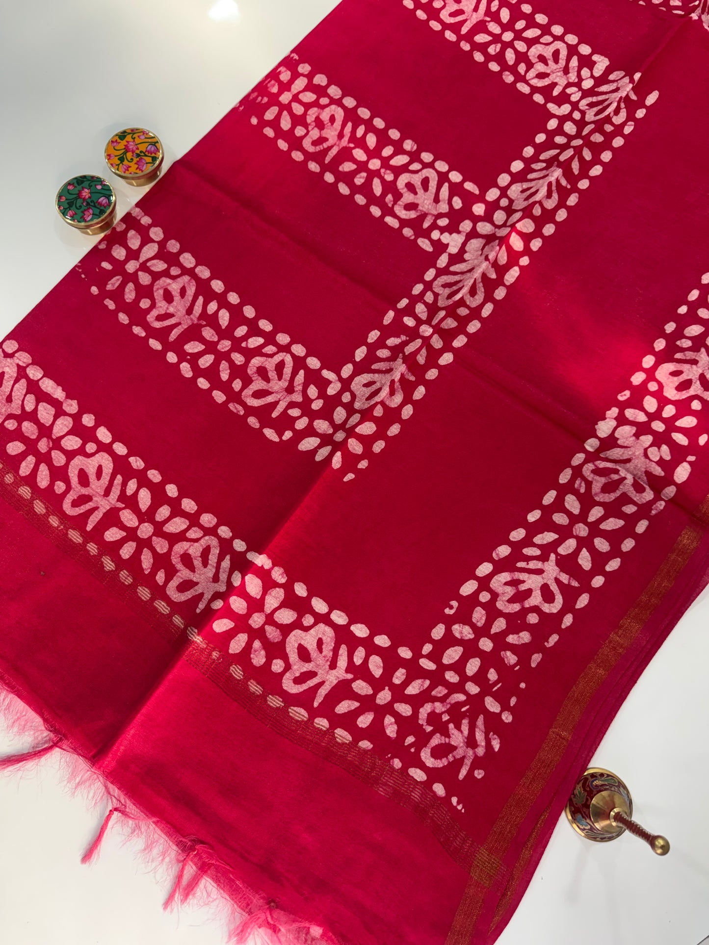 Cotton Linen Batik Saree