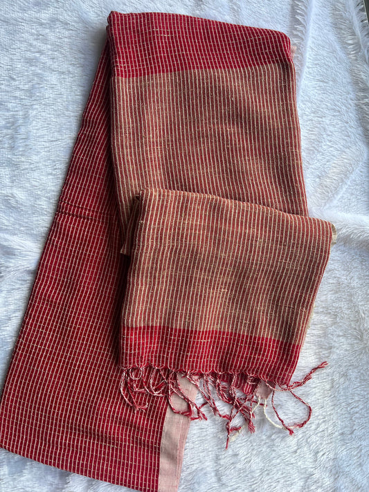 Pure Jute Saree with Natural Texture | Sustainable Handwoven Saree