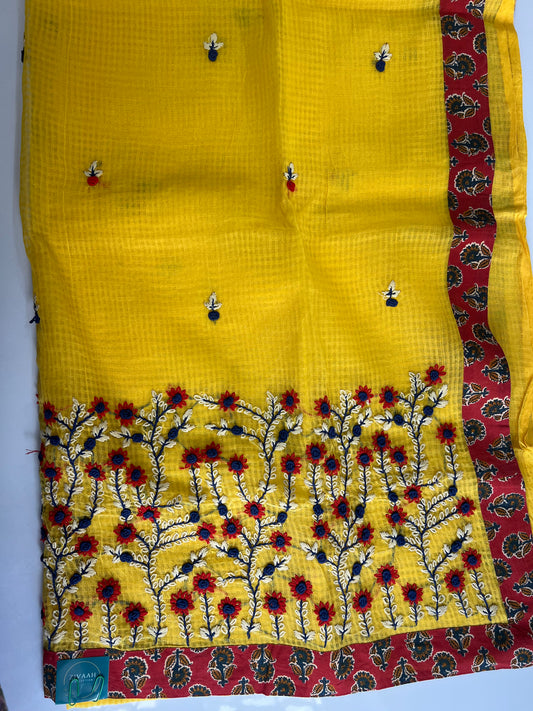 Pure Cotton Resham Kota Saree with Bullion Work