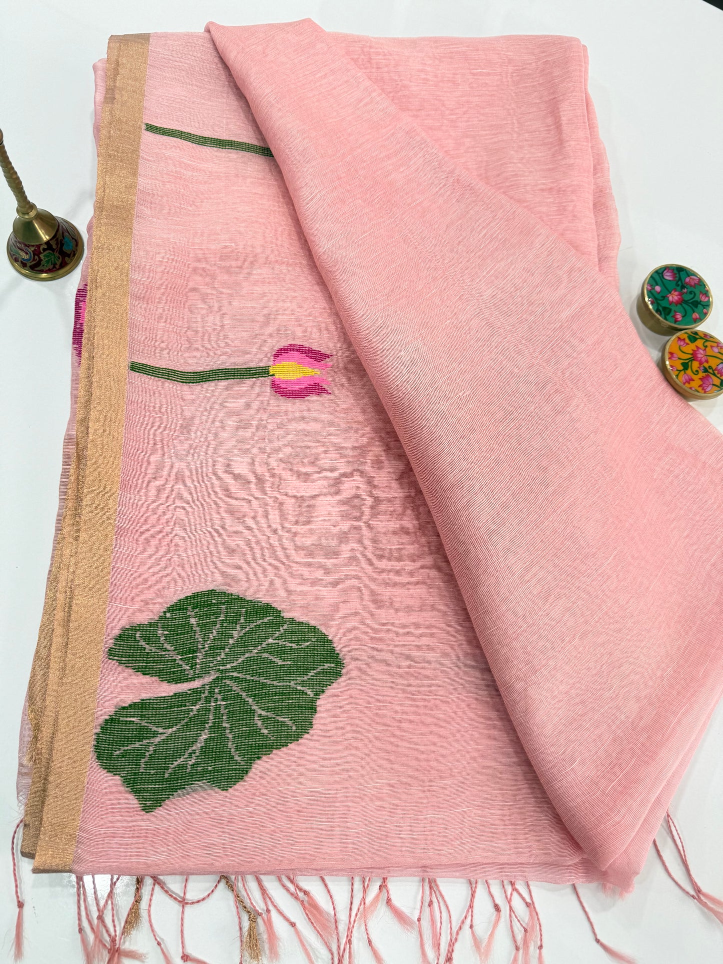 Pure Silk Linen Handloom Saree