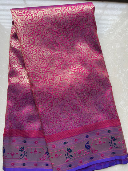 Kalyani  Brocade Soft Silk Saree With Paithani Pallu