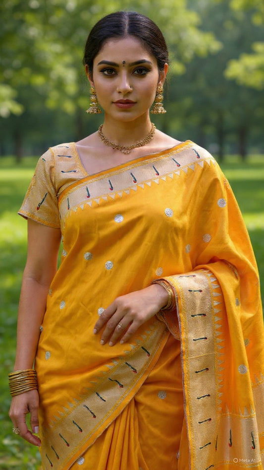 Polka Dot Soft Silk Paithani Saree