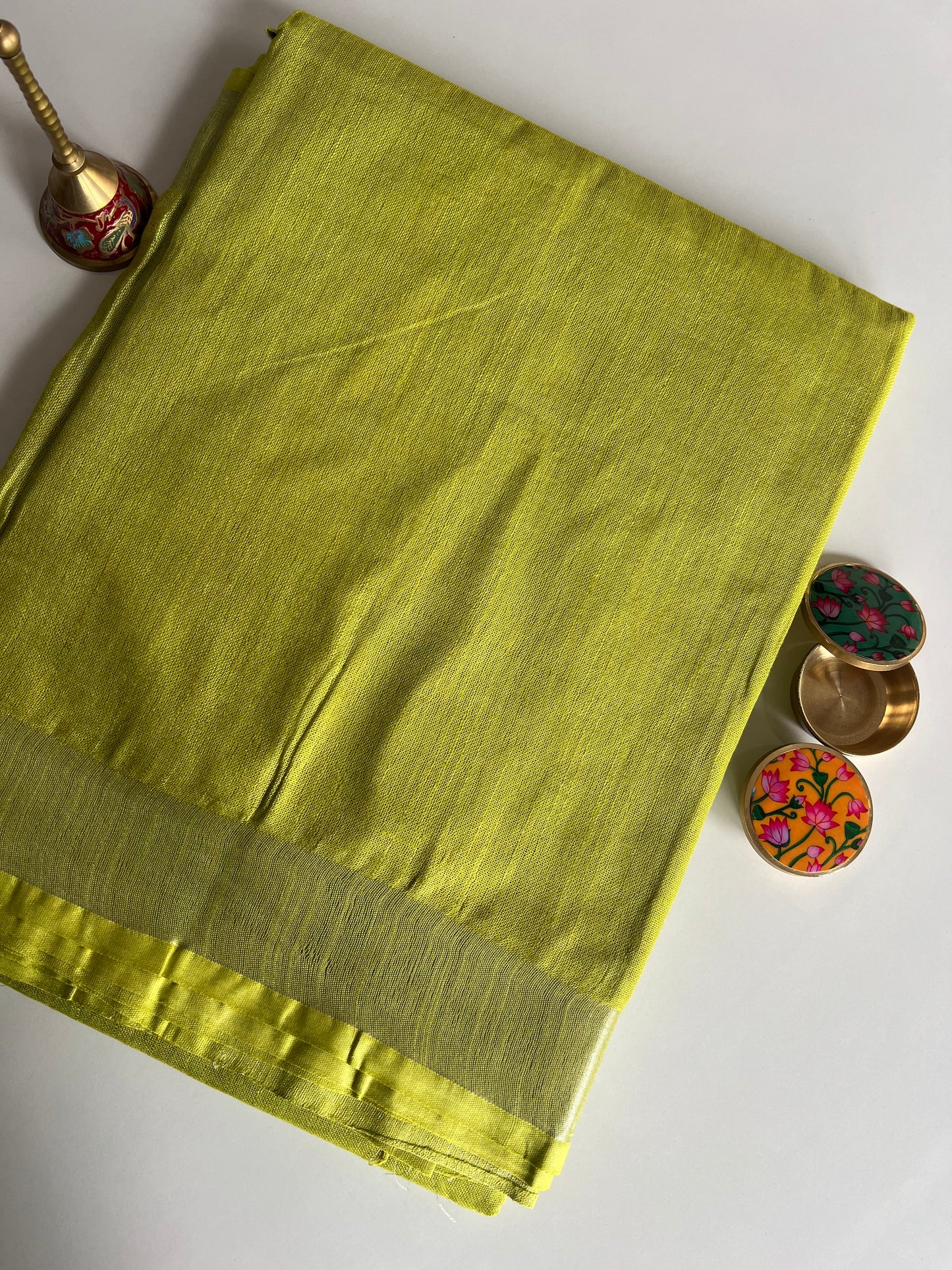 Plain Linen Cotton Saree