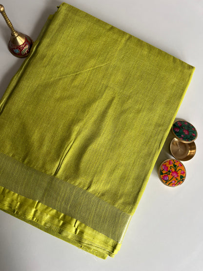 Plain Linen Cotton Saree