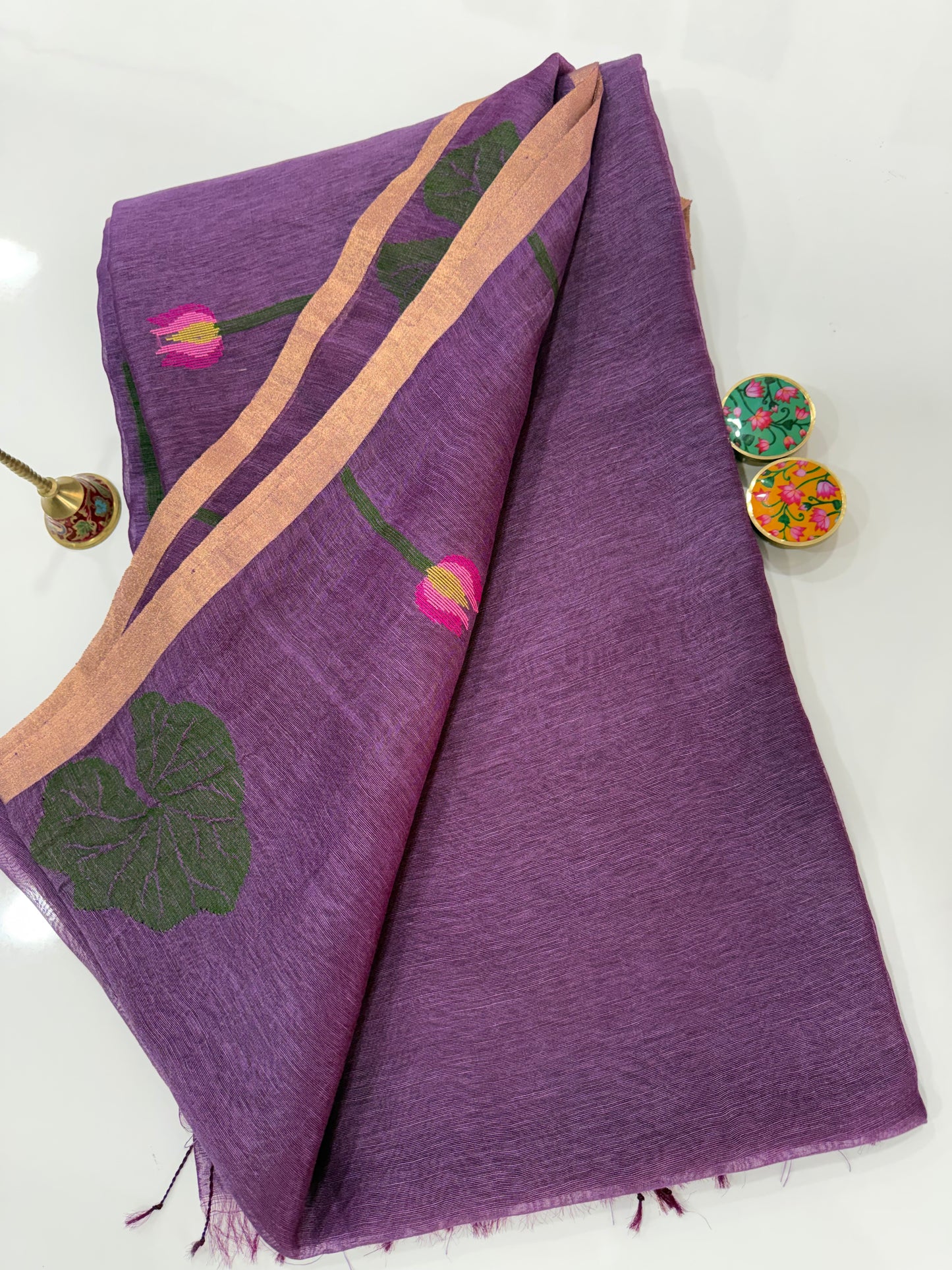 Pure Silk Linen Handloom Saree