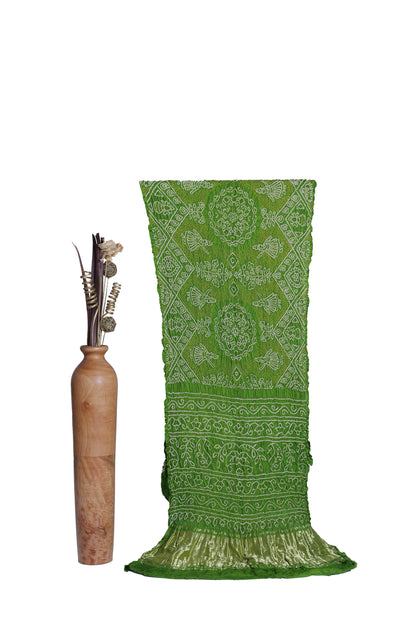 Manohari Panna - Pure Gaji Silk Bandhni Saree