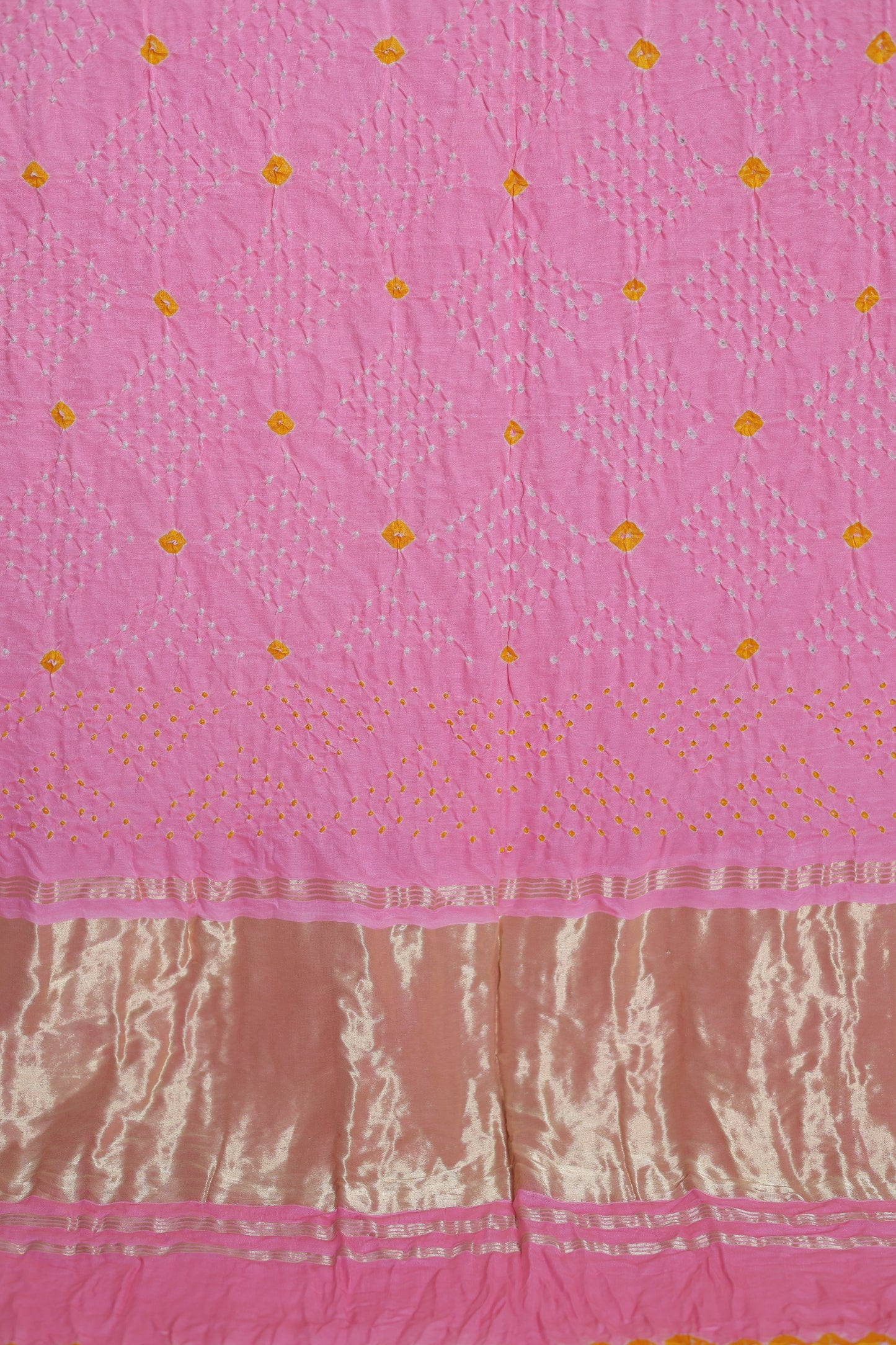 Pastel Pink - Pure Gaji Silk Bandhni Saree