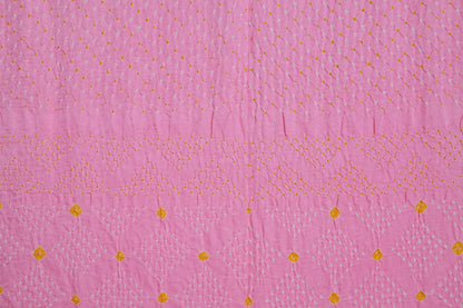 Pastel Pink - Pure Gaji Silk Bandhni Saree