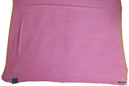 Pastel Pink - Pure Gaji Silk Bandhni Saree
