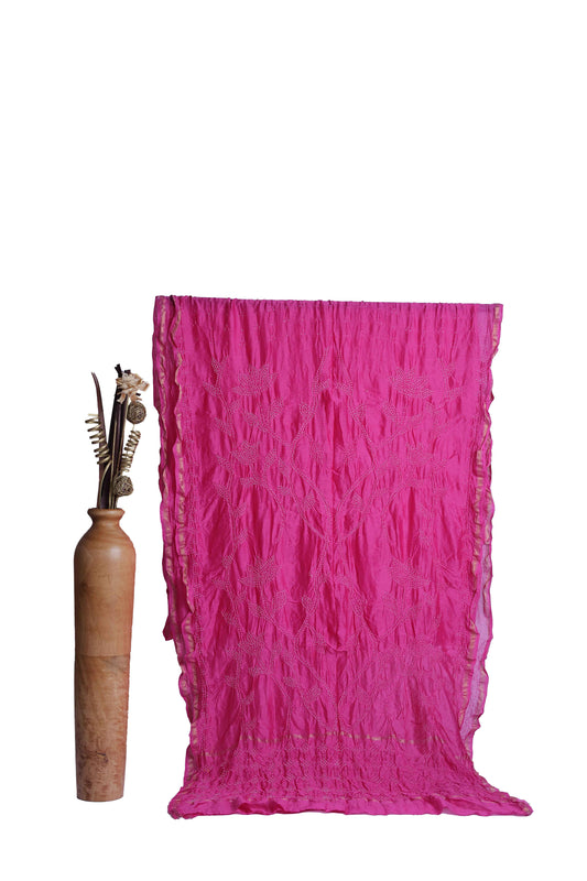 Chanderi Silk Bandhni Saree