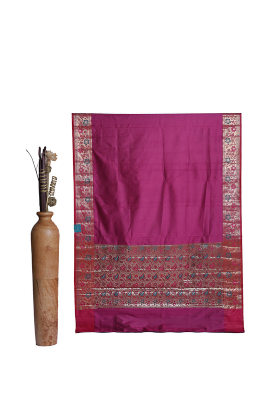 Gulaabi Katan Silk Saree