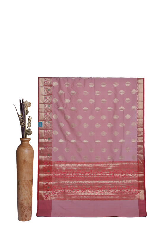 Blush Butta Katan Silk Saree