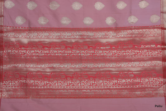 Blush Butta Katan Silk Saree