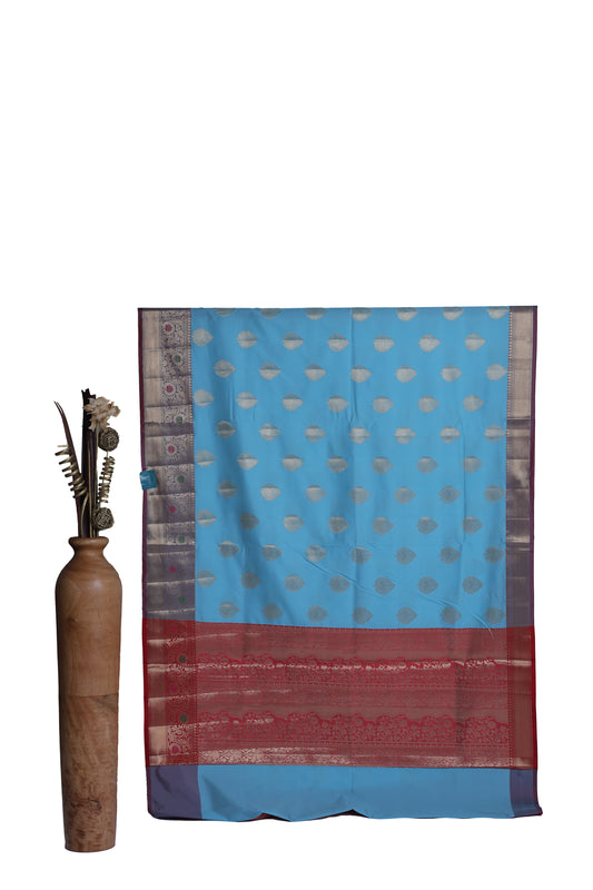 Azure Butta Katan Silk Saree
