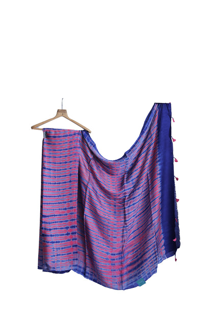 Gulabi Tarang - Tie and Dye Modal Silk Saree