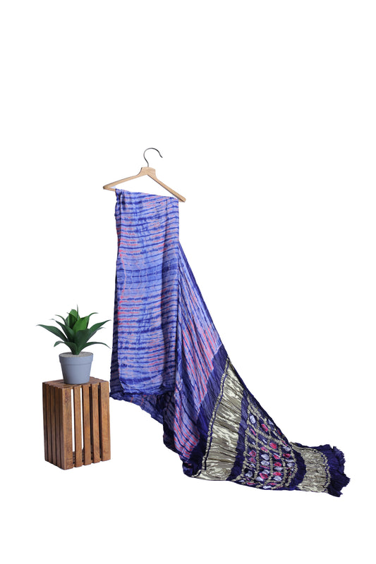 Neela Tarang Tie and Dye Modal Silk Saree