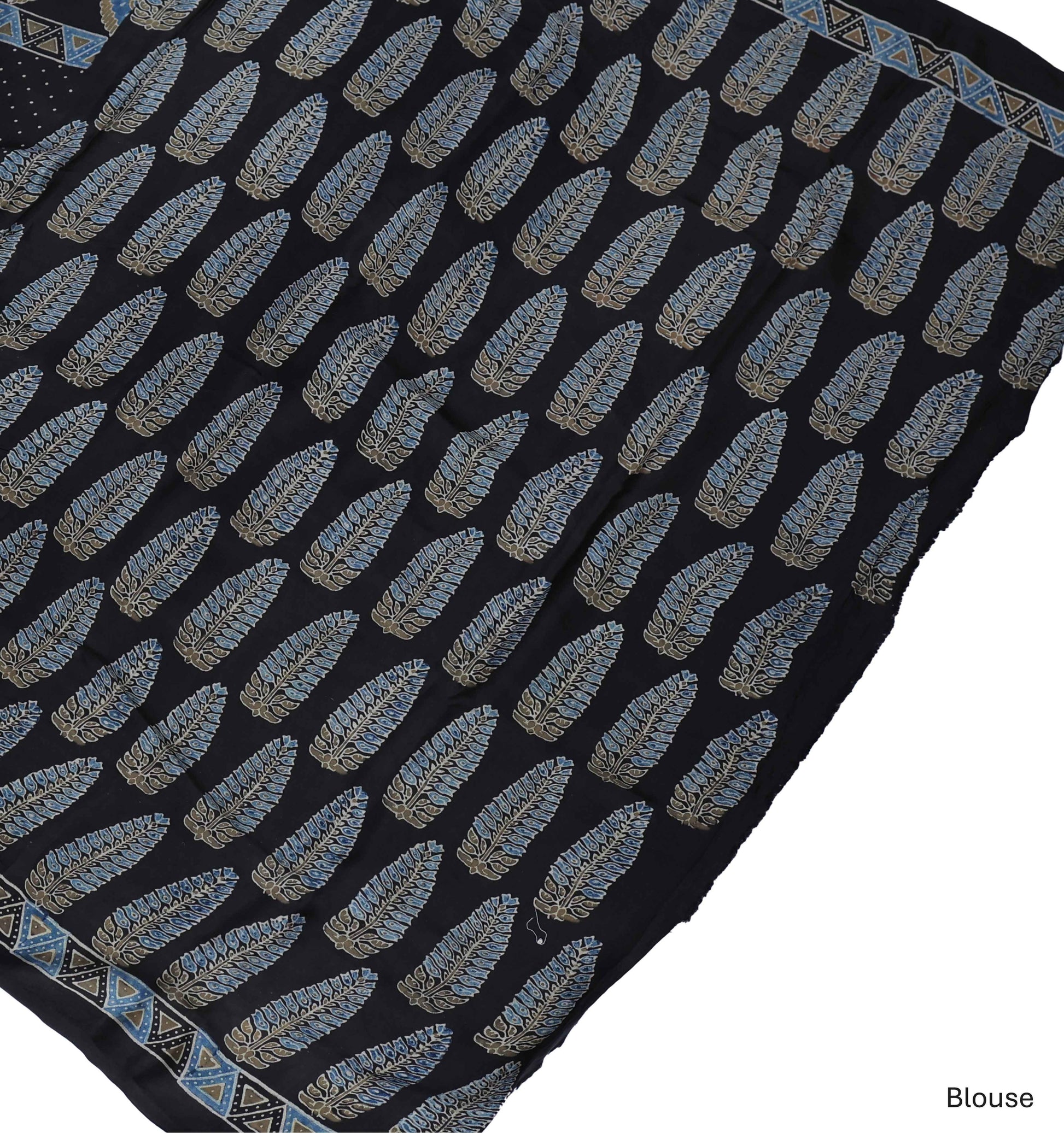 Pure Modal Silk Handblock Ajrakh Saree