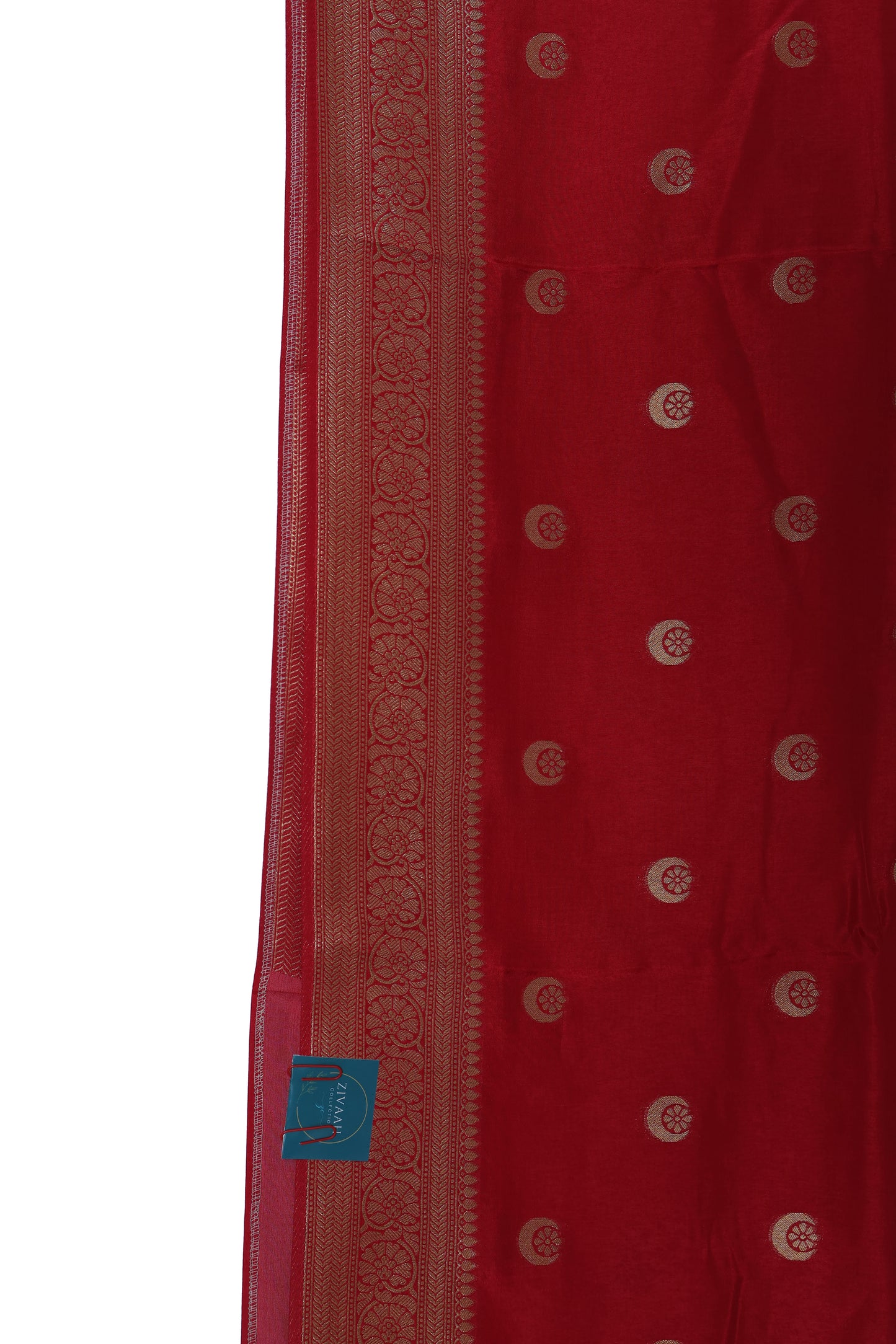 ChandTara Rajwada Red Crepe Silk Saree