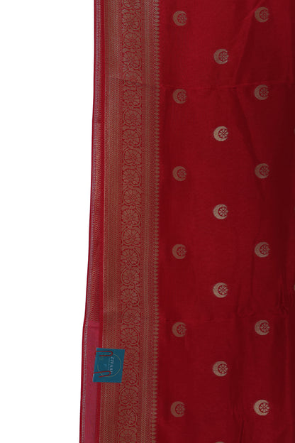 ChandTara Rajwada Red Crepe Silk Saree
