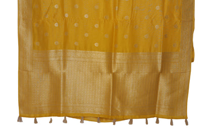 Chandbutti Haldi Crepe Silk Saree