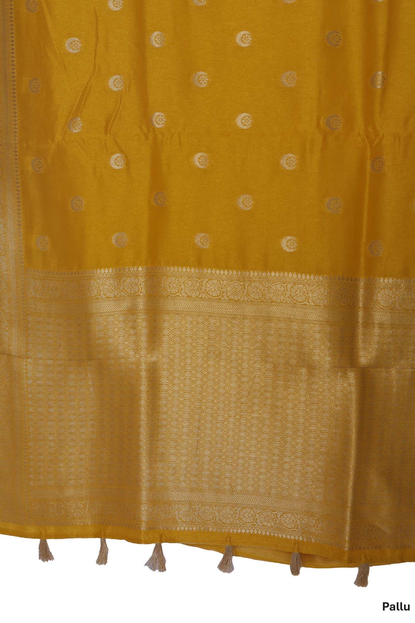 Chandbutti Haldi Crepe Silk Saree