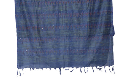 Semi linen Bullion handwork Saree