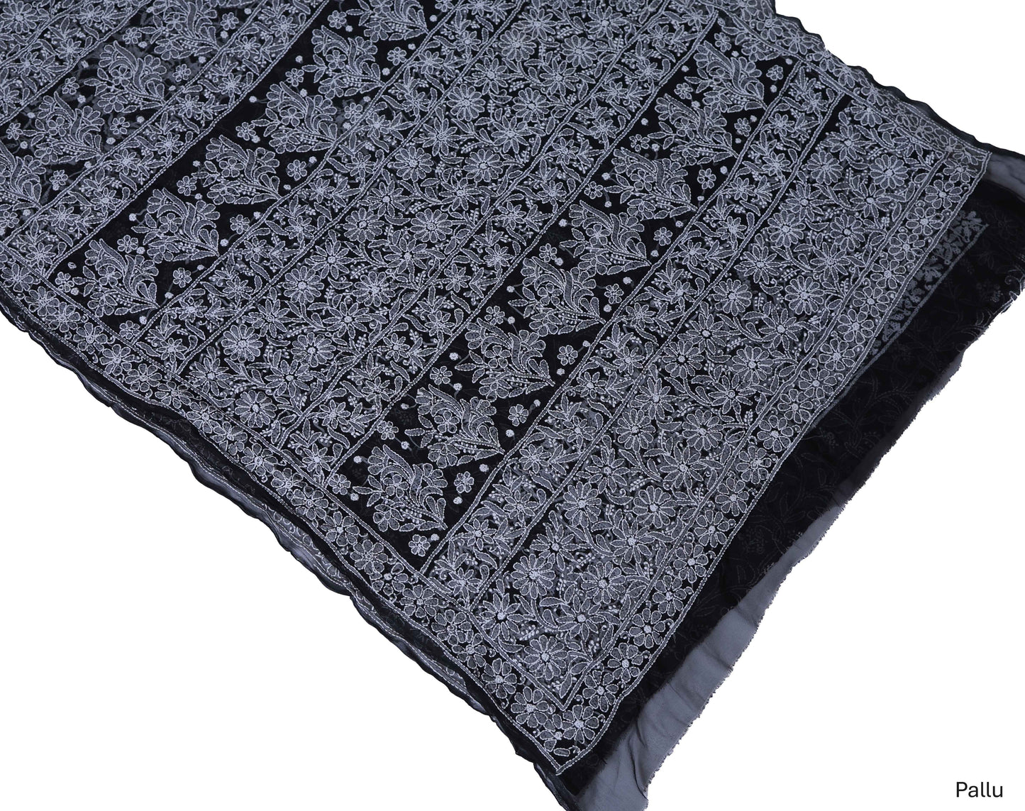 Pure Georgette Chikankari Saree