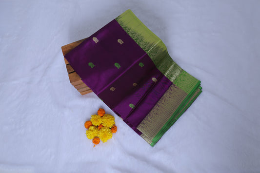 Vandana Purple Pure Silk Saree